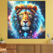 Fantasy Niedlich Vivid Lion Space Bubbles Leinwanddruck (Insitu (Wohnzimmer))