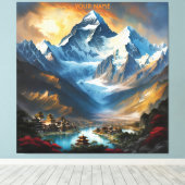 Fantasy Niedlich Vivid Majestic Everest Lhotse Leinwanddruck (Insitu (Holzboden))