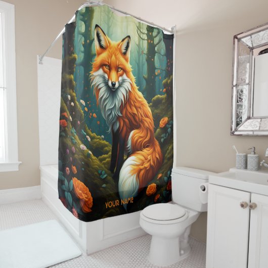Fantasy Niedlich Vivid Majestic Fox Blume Duschvorhang (Beispiel)