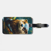 Fantasy Niedlich Vivid Majestic Otter Blume Gepäckanhänger (Rückseite horizontal)