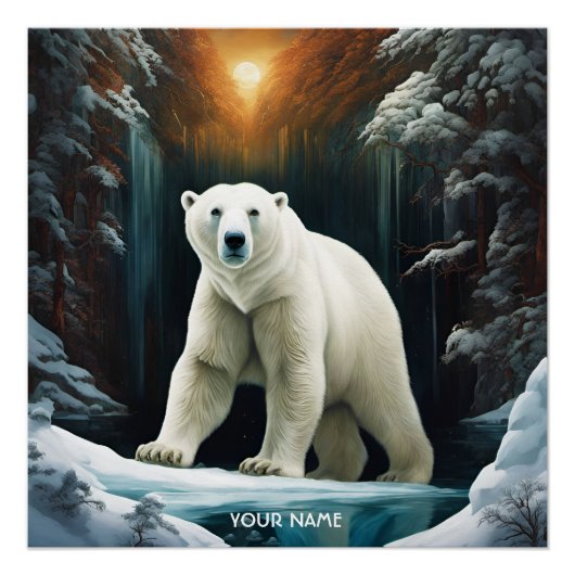 Fantasy Niedlich Vivid Majestic Polar Bär Poster (Vorderseite)
