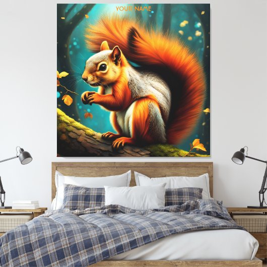 Fantasy Niedlich Vivid Majestic Red Squirrel Leinwanddruck (Insitu (Schlafzimmer))