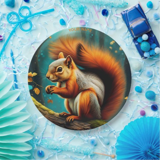 Fantasy Niedlich Vivid Majestic Red Squirrel Pappteller (Party)