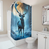 Fantasy Niedlich Vivid Moon Night Deer Duschvorhang (Beispiel)