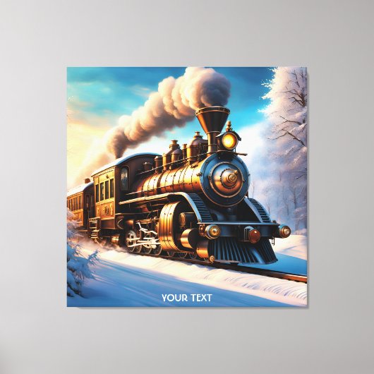 Fantasy Niedlich Vivid Old Train Winter Leinwanddruck (Vorderseite)
