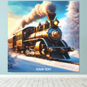 Fantasy Niedlich Vivid Old Train Winter Leinwanddruck (Insitu (Holzboden))