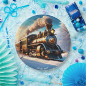 Fantasy Niedlich Vivid Old Train Winter Pappteller (Party)