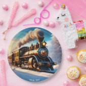 Fantasy Niedlich Vivid Old Train Winter Pappteller (Party)
