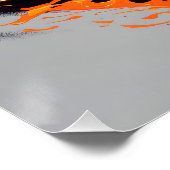 Fantasy Niedlich Vivid Orange Flame Ninja Poster (Ecke)