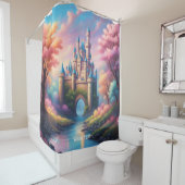 Fantasy Niedlich Vivid Pastel Baum Burg Duschvorhang (Beispiel)