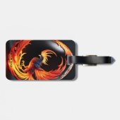 Fantasy Niedlich Vivid Phoenix Black Egg Gepäckanhänger (Rückseite horizontal)