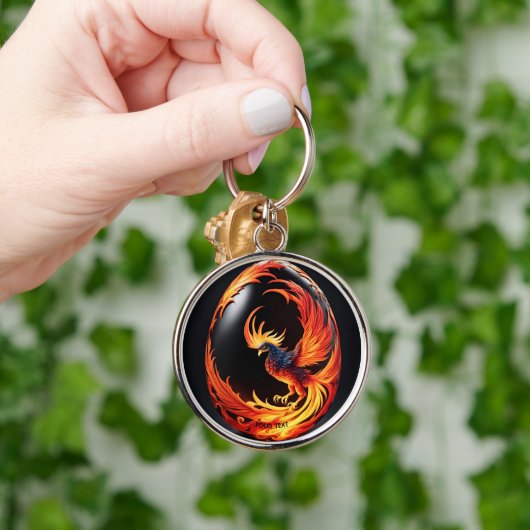 Fantasy Niedlich Vivid Phoenix Black Egg Schlüsselanhänger (Hand)