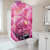 Fantasy Niedlich Vivid Pink Wolkenbahn Duschvorhang (Beispiel)