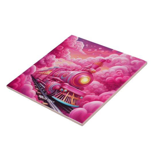 Fantasy Niedlich Vivid Pink Wolkenbahn Fliese (Seite)