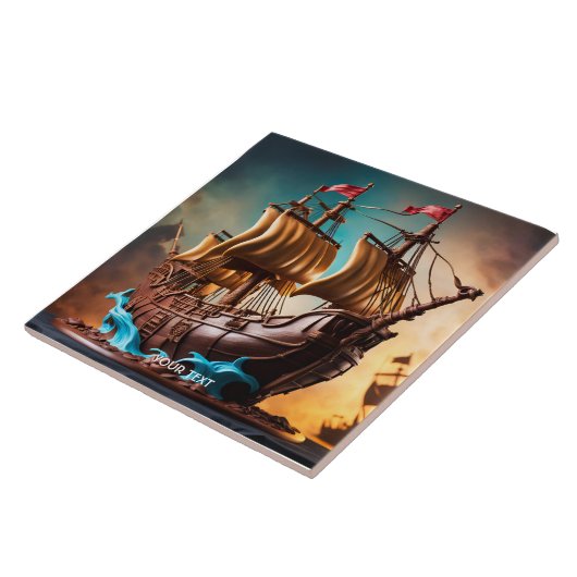 Fantasy Niedlich Vivid Pirate Ship Cake Fliese (Seite)