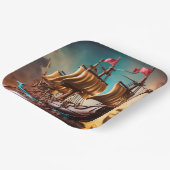 Fantasy Niedlich Vivid Pirate Ship Cake Pappteller (Gewinkelt)