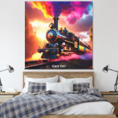 Fantasy Niedlich Vivid Rainbow Steampunk Bahn Leinwanddruck (Insitu (Schlafzimmer))