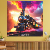 Fantasy Niedlich Vivid Rainbow Steampunk Bahn Leinwanddruck (Insitu (Wohnzimmer))
