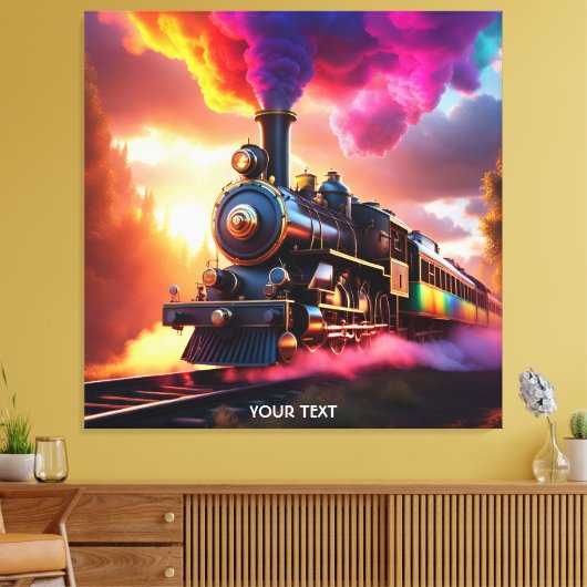 Fantasy Niedlich Vivid Rainbow Steampunk Bahn Leinwanddruck (Insitu (Wohnzimmer))