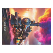 Fantasy Niedlich Vivid Rainbow Steampunk Bahn Tischdecke (Vorderseite (Horizontal))