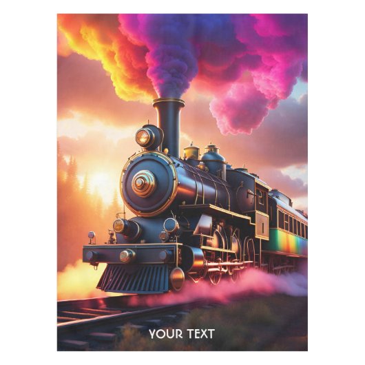 Fantasy Niedlich Vivid Rainbow Steampunk Bahn Tischdecke (Vorderseite)
