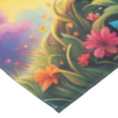 Fantasy Niedlich Vivid Rainbow Tree Butterflies Tischdecke (Schrägansicht)