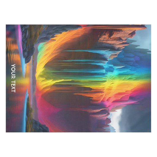 Fantasy Niedlich Vivid Regenbogen Melken Wasserfal Tischdecke (Vorderseite (Horizontal))