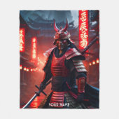 Fantasy Niedlich Vivid Samurai in Rot Fleecedecke (Vorderseite)