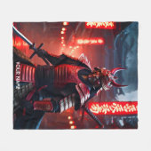 Fantasy Niedlich Vivid Samurai in Rot Fleecedecke (Vorderseite (Horizontal))