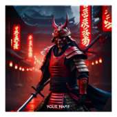 Fantasy Niedlich Vivid Samurai in Rot Poster (Vorderseite)
