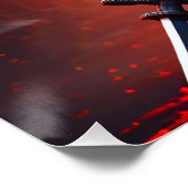 Fantasy Niedlich Vivid Samurai in Rot Poster (Ecke)