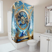 Fantasy Niedlich Vivid Sapphire Clock Sea Duschvorhang (Beispiel)