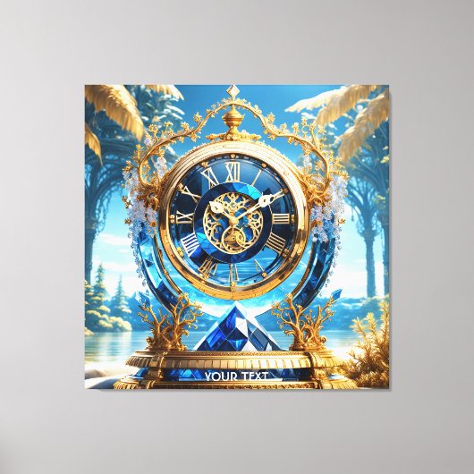 Fantasy Niedlich Vivid Sapphire Clock Sea Leinwanddruck (Vorderseite)