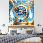 Fantasy Niedlich Vivid Sapphire Clock Sea Leinwanddruck (Insitu (Schlafzimmer))