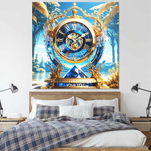 Fantasy Niedlich Vivid Sapphire Clock Sea Leinwanddruck (Insitu (Schlafzimmer))