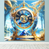 Fantasy Niedlich Vivid Sapphire Clock Sea Leinwanddruck (Insitu (Holzboden))