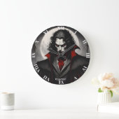 Fantasy Niedlich Vivid Schwarz-weiß Gothic Große Wanduhr (Zuhause)