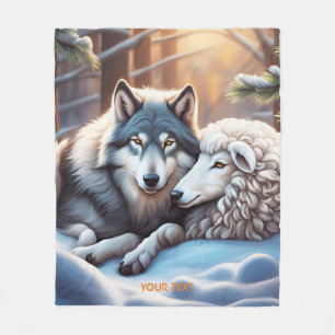 Fantasy Niedlich Vivid Sheep Wolf Winter Fleecedecke