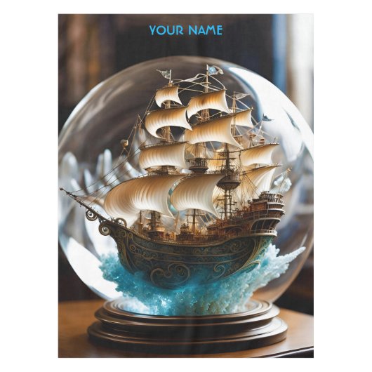 Fantasy Niedlich Vivid Ship Glass Sphere Tischdecke (Vorderseite)