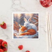 Fantasy Niedlich Vivid Sleeping Fox Hare Serviette (Beispiel)