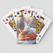 Fantasy Niedlich Vivid Sleeping Fox Hare Spielkarten (Rückseite)