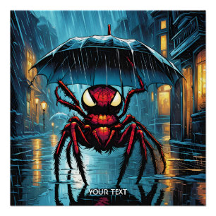 Fantasy Niedlich Vivid Spider Umbrella Rain Poster
