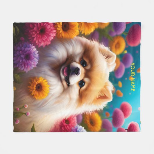 Fantasy Niedlich Vivid Spitz Baby Blume Fleecedecke (Vorderseite (Horizontal))