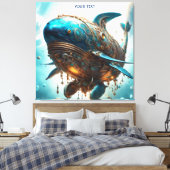 Fantasy Niedlich Vivid Steampunk Whale Sea Leinwanddruck (Insitu (Schlafzimmer))
