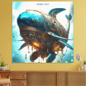 Fantasy Niedlich Vivid Steampunk Whale Sea Leinwanddruck (Insitu (Wohnzimmer))