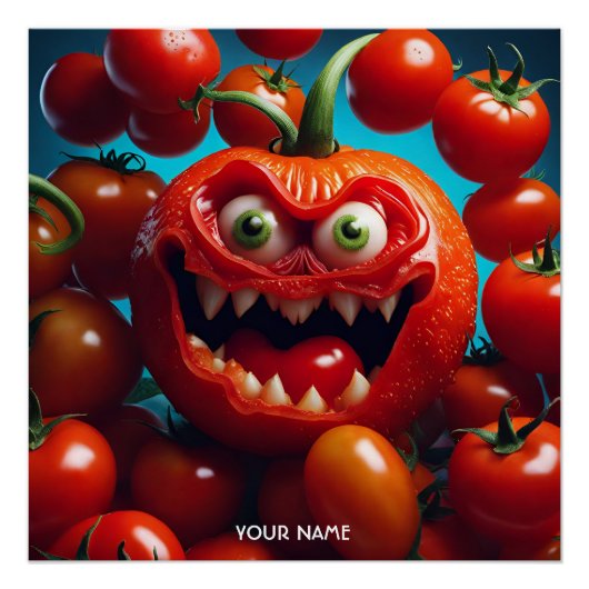 Fantasy Niedlich Vivid Tomato Funny Creature Poster (Vorderseite)