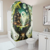Fantasy Niedlich Vivid Tree House Moon Duschvorhang (Beispiel)
