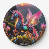 Fantasy Niedlich Vivid Unicorn Filigree Lace Pappteller (Vorderseite)