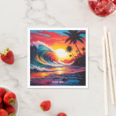 Fantasy Niedlich Vivid Waves Beach Sunset Serviette (Beispiel)