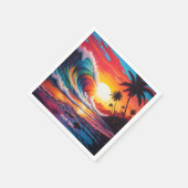 Fantasy Niedlich Vivid Waves Beach Sunset Serviette (Ecke)